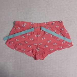 Old Navy: Coral Pink & Light Blue Lounge Shorts, Butterfly Pattern, Size M